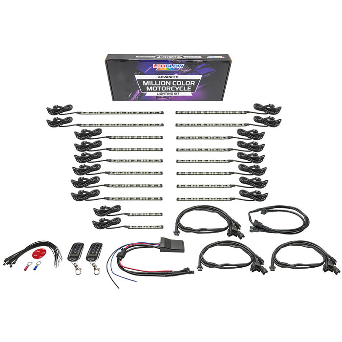 18pc Advanced Million Color Smartphone SMD LED Motorcycle Lighting Kit