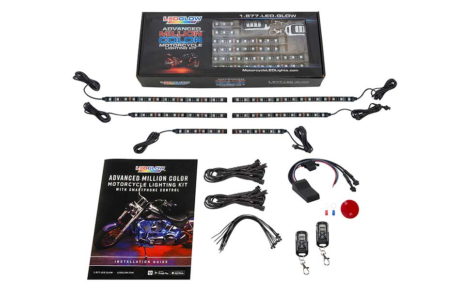 6pc Advanced Million Color Smartphone SMD LED Motorcycle Lighting Kit