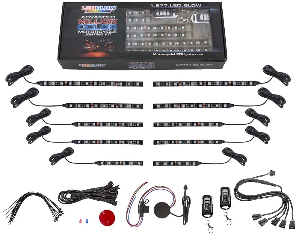 10pc Advanced Million Color Mini SMD LED Motorcycle Lighting Kit