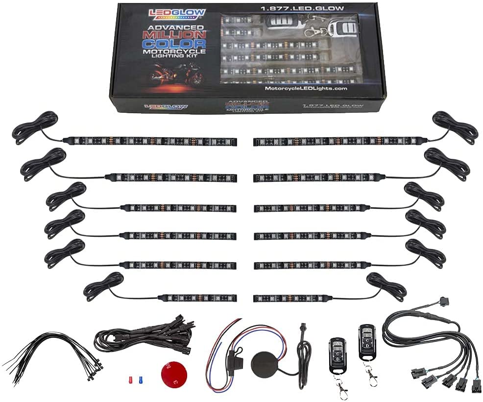 12pc Advanced Million Color Mini SMD LED Motorcycle Lighting Kit