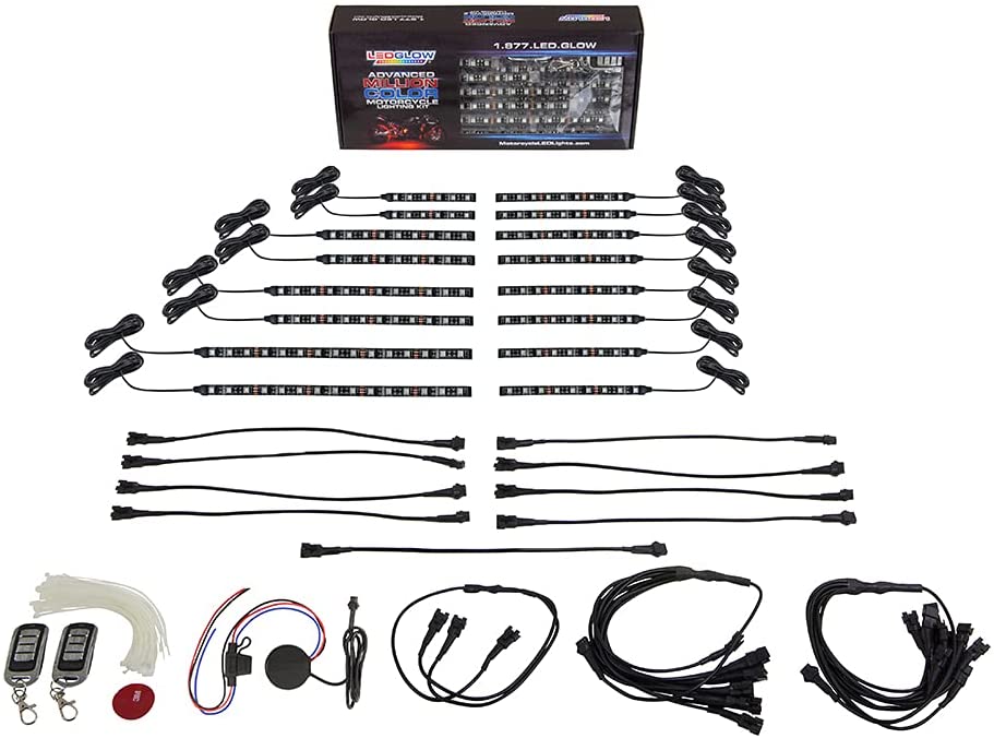 16pc Advanced Million Color Mini SMD LED Motorcycle Lighting Kit