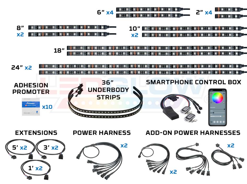 32pc Advanced Million Color LED Lighting Kit for Polaris Slingshot