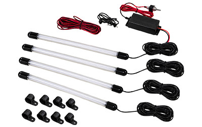 Original motorcycle LED tube lighting kit with control box and wiring