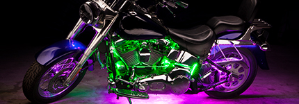 12pc Motorcycle Under Glow Smart LED Light Kit All-Color Accent Glow Strip Light 