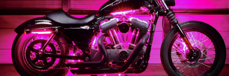 Pink Motorcycle LED Lights