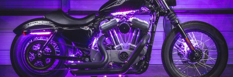 Purple Motorcycle LED Lights