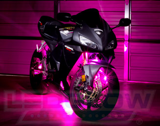 3 LED JADE Motorcycle & Car Lights Neon FX BLACK Case 